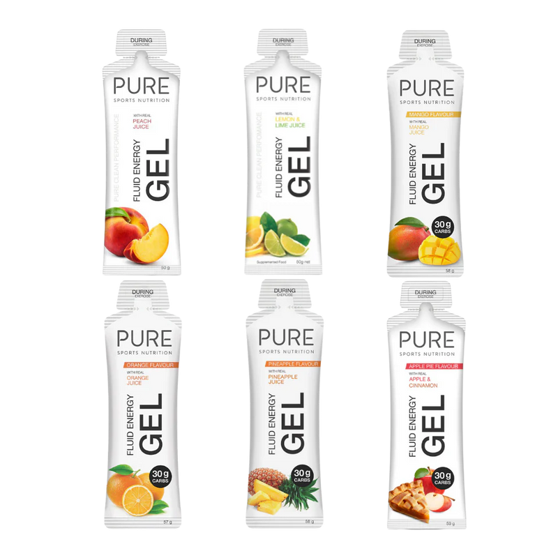 Pure Fluid Energy Gel Caffeine-Fee Variety Pack