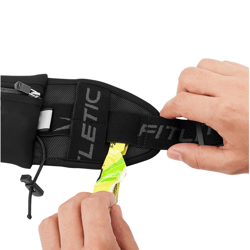Fitletic Ultimate 2 BLK/BLK Zip Running Belt - fuelld.co.nz