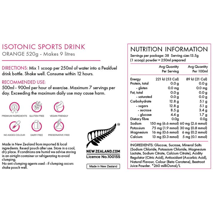 PEAKFUEL Isotonic Sports Drink - fuelld.co.nz