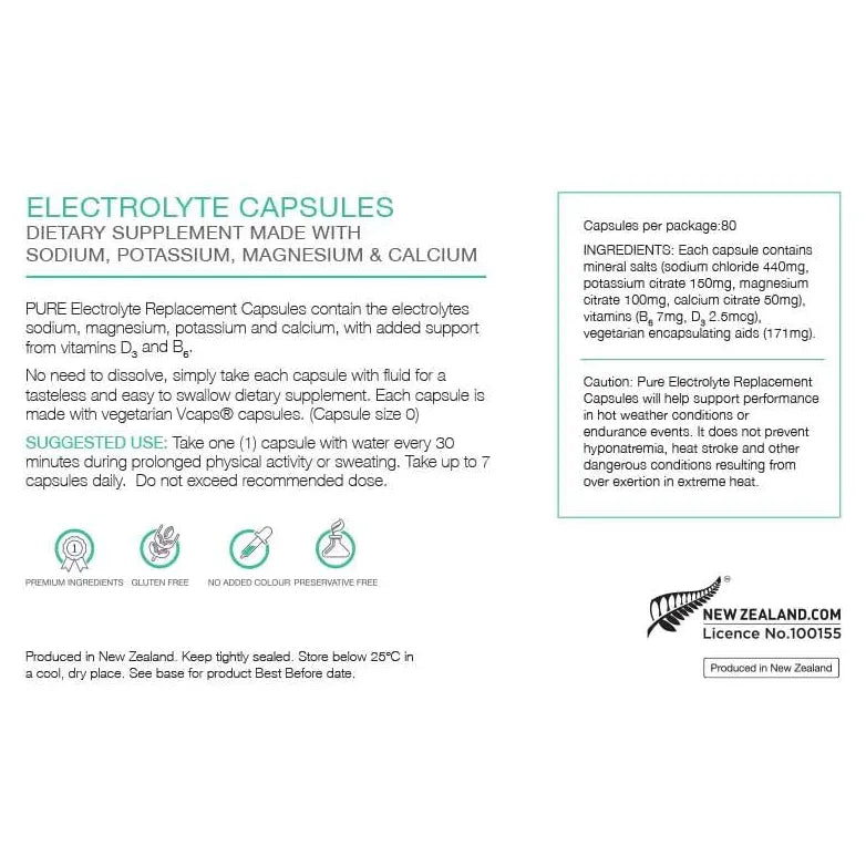 Pure Sports Nutrition Electrolyte Capsules - fuelld.co.nz