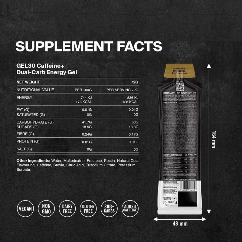Styrkr GEL30 Caffeine Dual-Carb Energy Gel